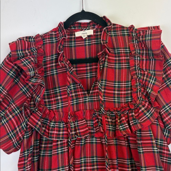 Entro Red Plaid Ruffle Top - Picture 3 of 10